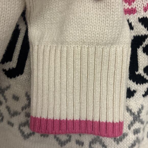 T by Talbots 1/4 Zip Sweater Fair Isle Women’s Small Pink Multicolor Wool Blend - Picture 7 of 7